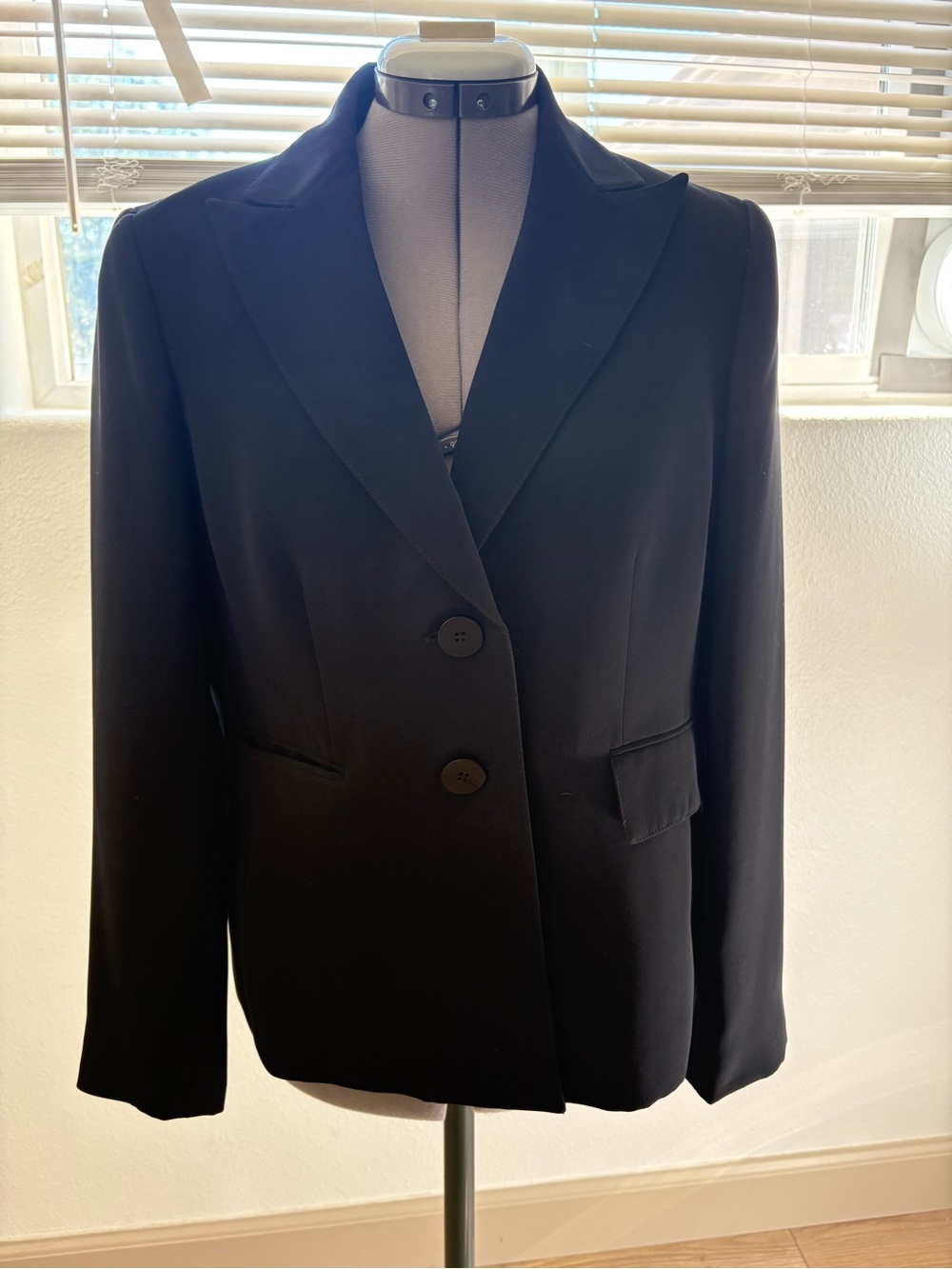 Kasper Black Two-Button Tailored Blazer